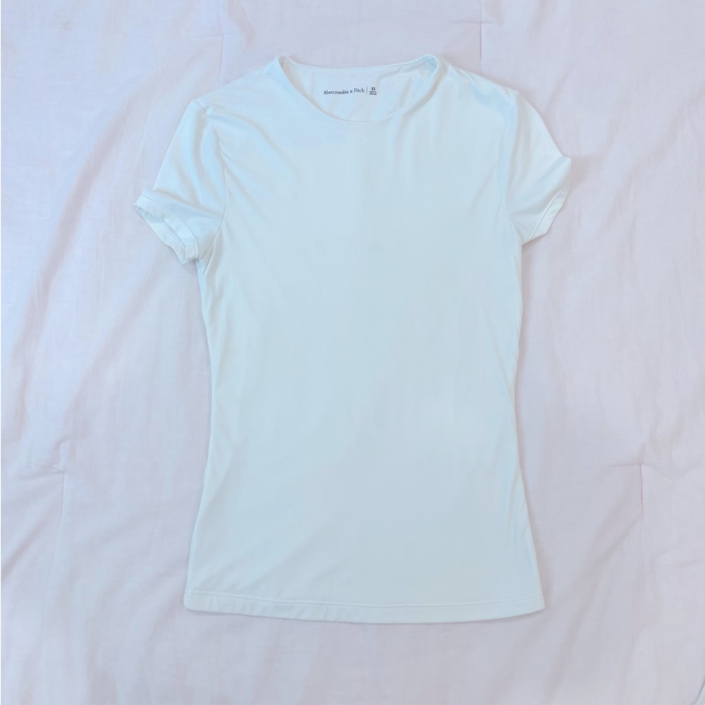 White Spandex aberc shirt